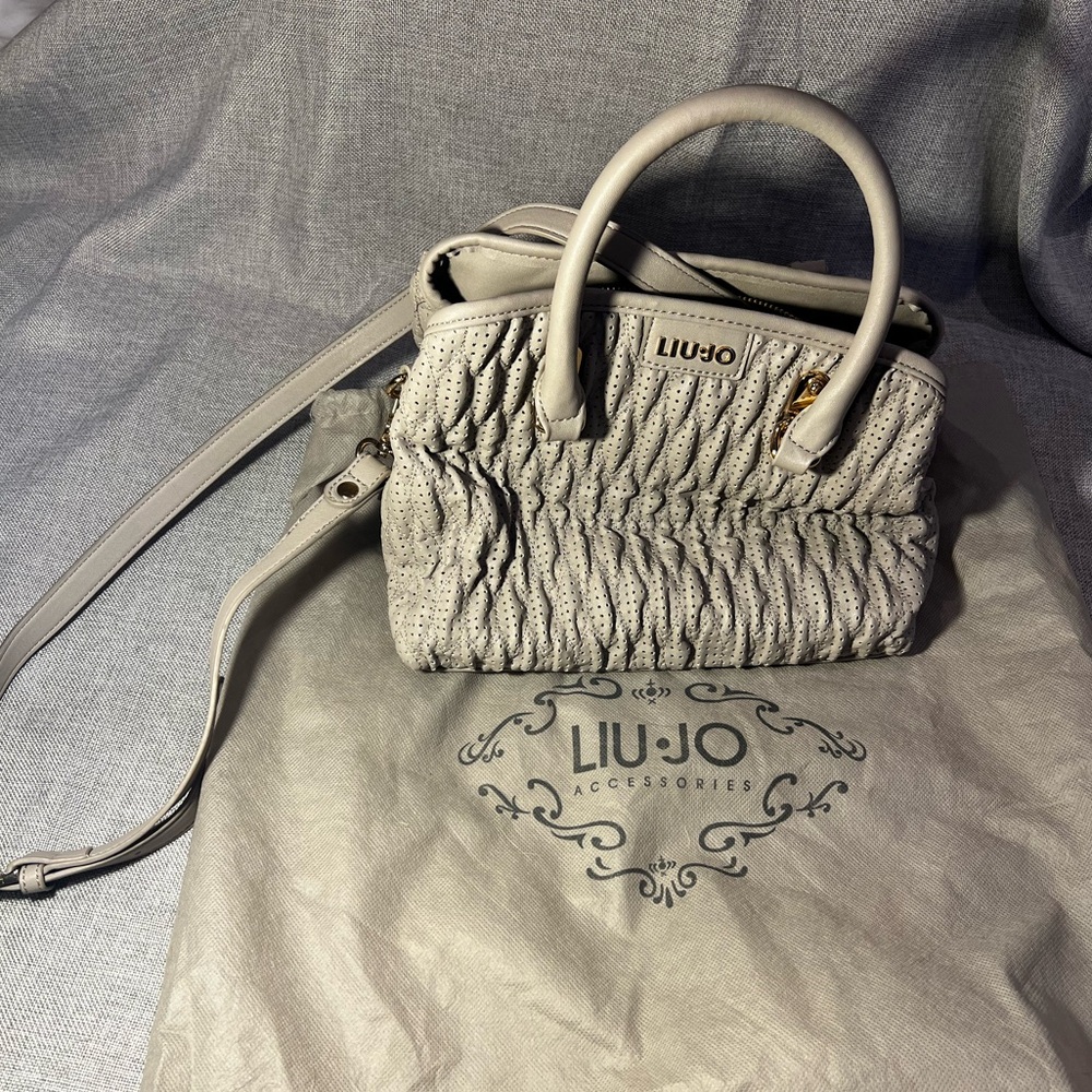 Liu Jo Grey and Gold multi section hand and shoulder bag